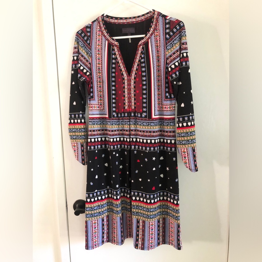 Hale Bob fun Floral Hearts Stars Size Small Shift Artsy Boho